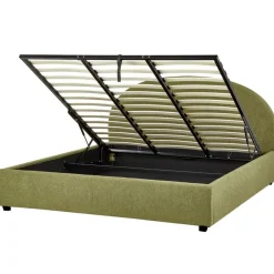 Beliani VAUCLUSE - Bed met opbergruimte - Olijfgroen - 180 x 200 cm - Bouclé