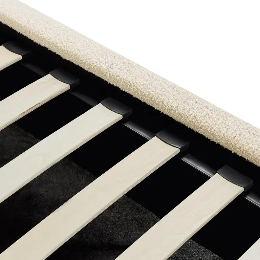 Twijfelaars-Beliani VAUCLUSE - Bed met opbergruimte - Beige - 140 x 200 cm - Polyester