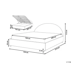 Twijfelaars-Beliani VAUCLUSE - Bed met opbergruimte - Beige - 140 x 200 cm - Polyester