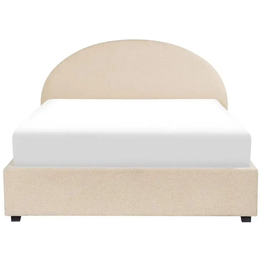 Twijfelaars-Beliani VAUCLUSE - Bed met opbergruimte - Beige - 140 x 200 cm - Polyester