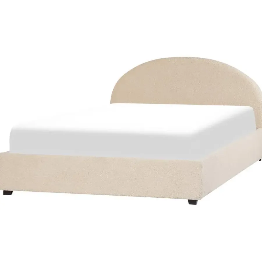 Twijfelaars-Beliani VAUCLUSE - Bed met opbergruimte - Beige - 140 x 200 cm - Polyester