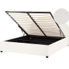 Beliani VAUCLUSE - Bed met opbergruimte - Gebroken wit - 160 x 200 cm - Bouclé