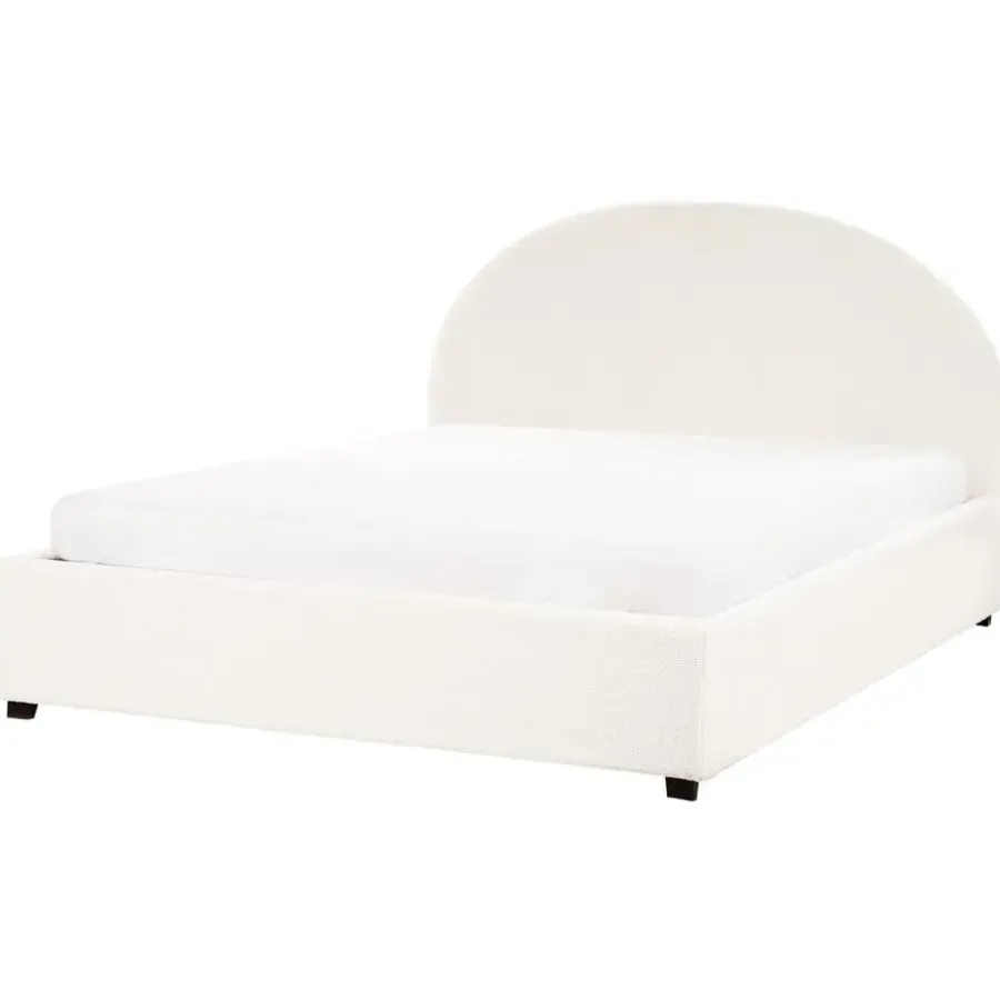 Beliani VAUCLUSE - Bed met opbergruimte - Gebroken wit - 160 x 200 cm - Bouclé