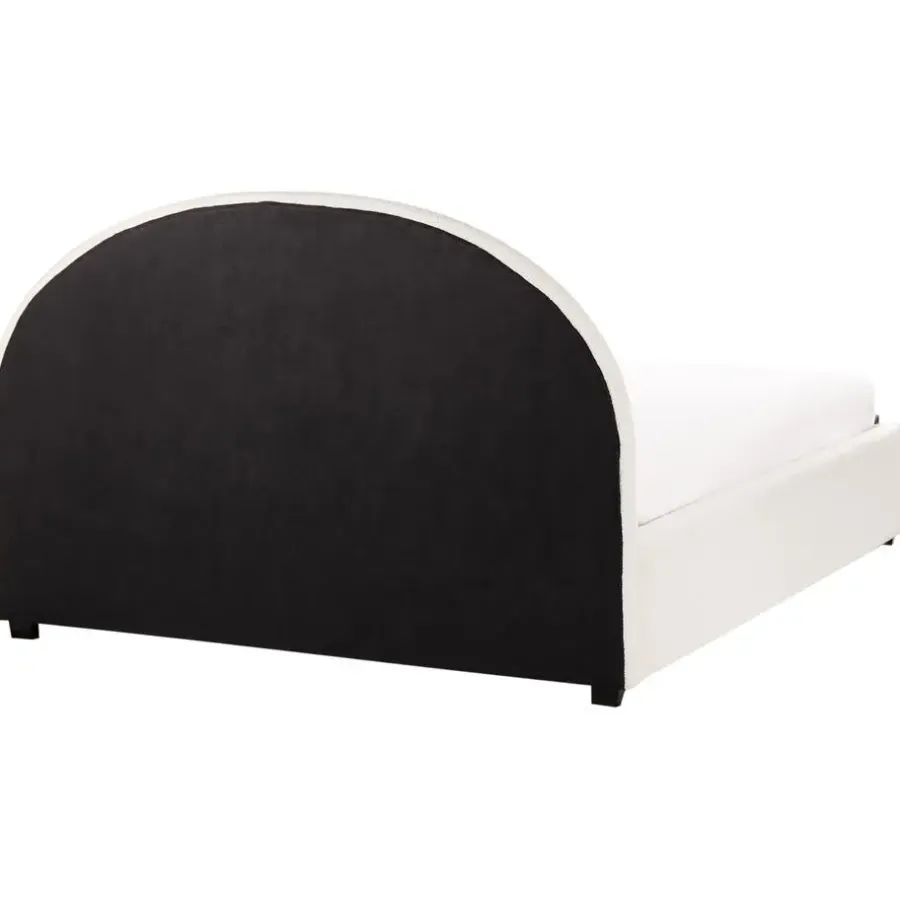 Beliani VAUCLUSE - Bed met opbergruimte - Gebroken wit - 160 x 200 cm - Bouclé