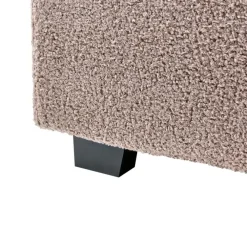 Twijfelaars-Beliani VAUCLUSE - Tweepersoonsbed - Taupe - 140 x 200 cm - Bouclé