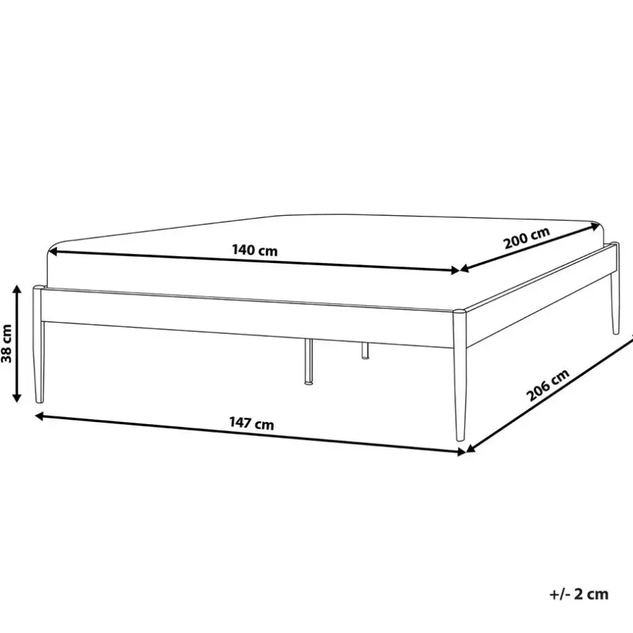 Beliani VAURS - Tweepersoonsbed - Wit - 140 x 200 cm - Staal