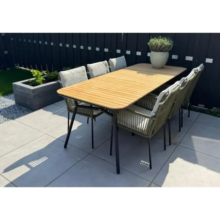 Tuintafels-Van der Garde Tuinmeubelen - Premium VDG Bella tuintafel - teakhout - 220x95 cm