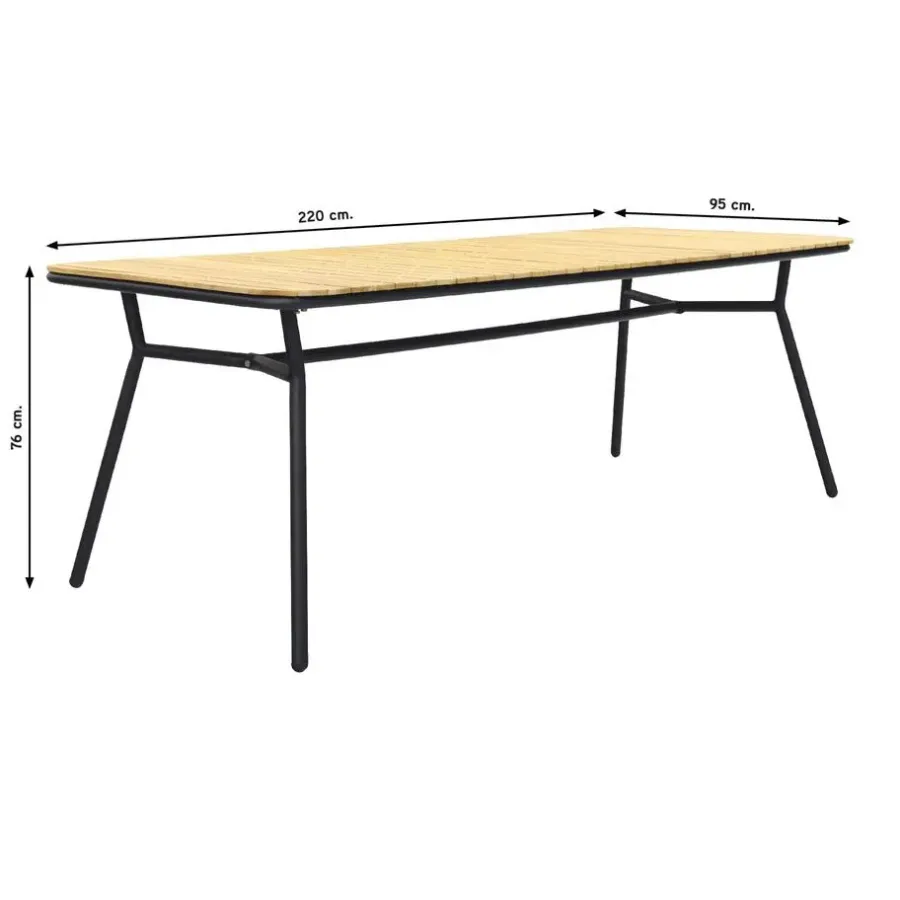Tuintafels-Van der Garde Tuinmeubelen - Premium VDG Bella tuintafel - teakhout - 220x95 cm