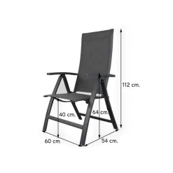 Tuinstoelen-Van der Garde Tuinmeubelen - Premium VDG Corsica verstelbare tuinstoel - Antraciet