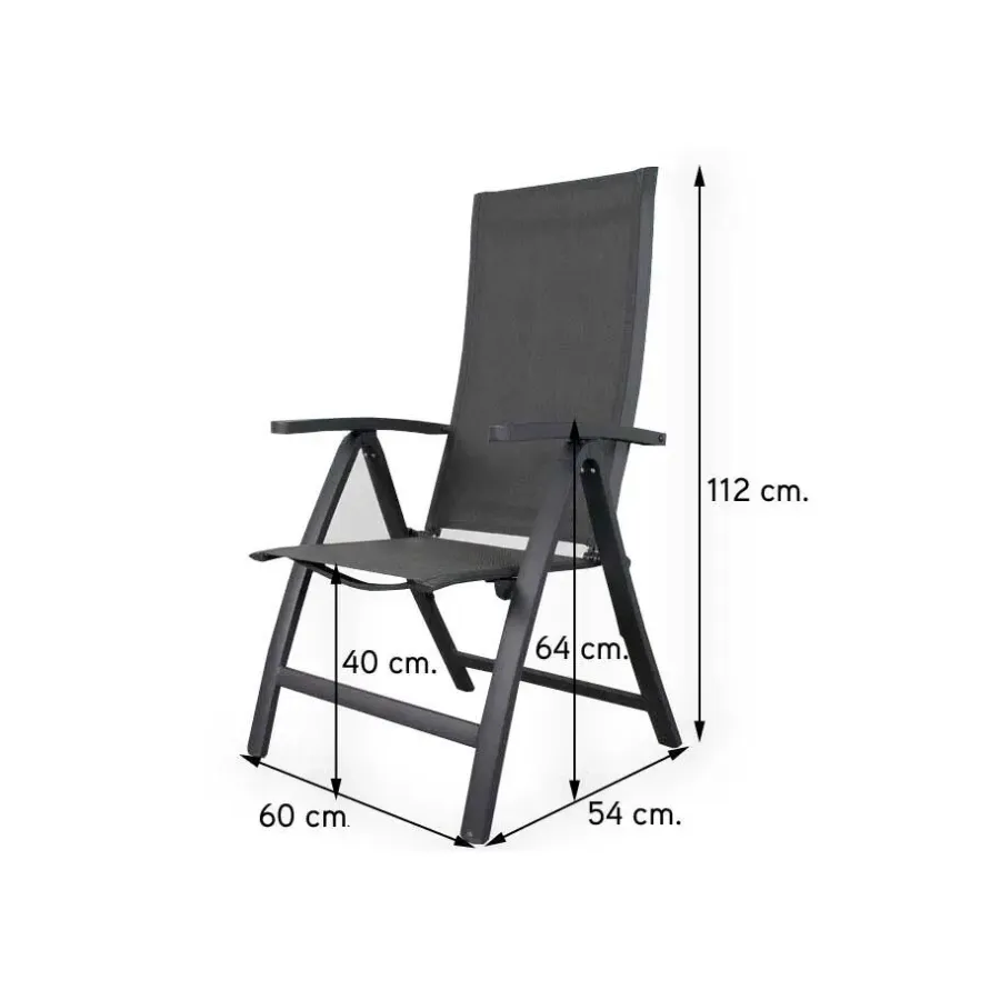 Tuinstoelen-Van der Garde Tuinmeubelen - Premium VDG Corsica verstelbare tuinstoel - Antraciet