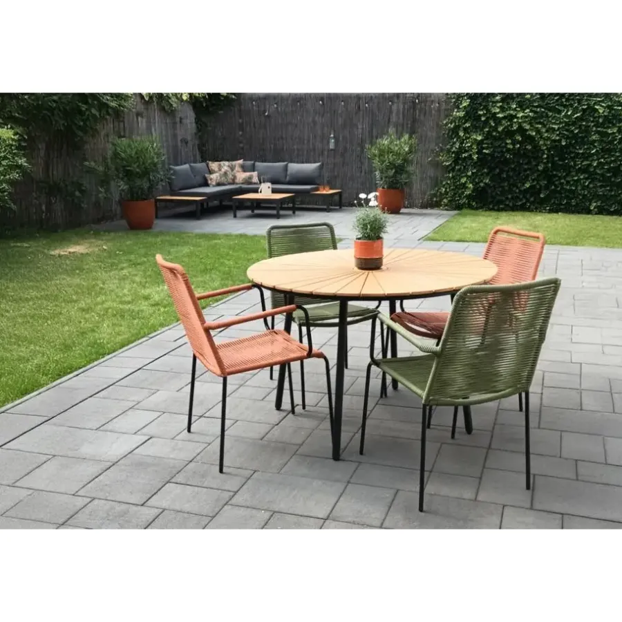 Tuinstoelen-Van der Garde Tuinmeubelen - Premium VDG Denver rope stapelbare tuinstoel Terracotta