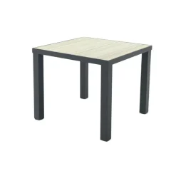 Van der Garde Tuinmeubelen - Premium VDG Nola tuintafel 90x90 cm. - Antraciet/Houtlook