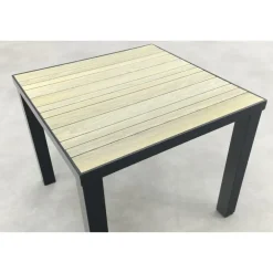Van der Garde Tuinmeubelen - Premium VDG Nola tuintafel 90x90 cm. - Antraciet/Houtlook