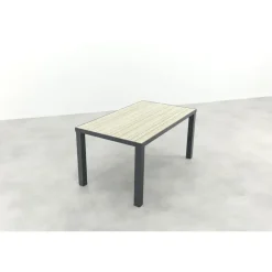 Van der Garde Tuinmeubelen - Premium VDG Nola tuintafel 160x90 cm. - Antraciet/Houtlook