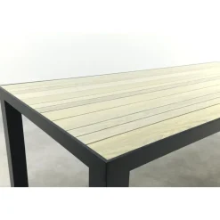 Van der Garde Tuinmeubelen - Premium VDG Nola tuintafel 160x90 cm. - Antraciet/Houtlook