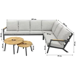 Loungesets-Van der Garde Tuinmeubelen - Premium VDG Santos/Mindo loungeset - loungebank - antraciet