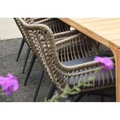 Tuinstoelen-Van der Garde Tuinmeubelen - Premium VDG Set van 4 - Jasmine dining tuinstoel - Naturel