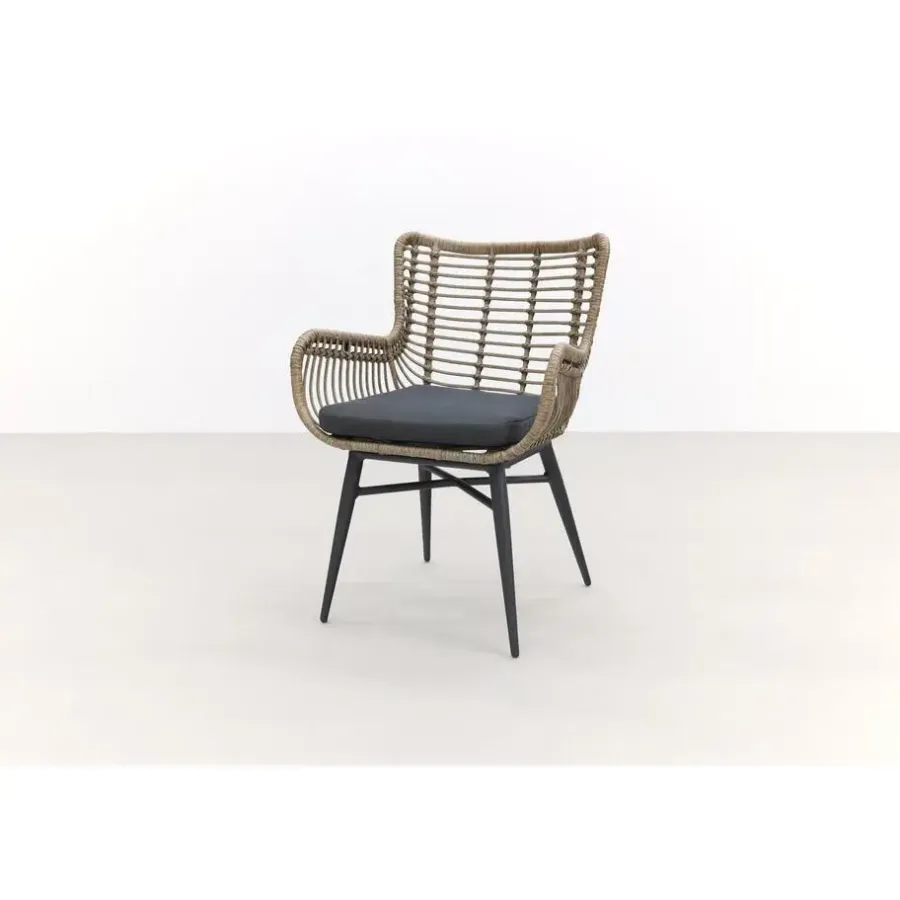 Tuinstoelen-Van der Garde Tuinmeubelen - Premium VDG Set van 4 - Jasmine dining tuinstoel - Naturel