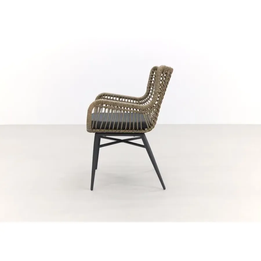Tuinstoelen-Van der Garde Tuinmeubelen - Premium VDG Set van 4 - Jasmine dining tuinstoel - Naturel