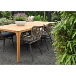 Tuinstoelen-Van der Garde Tuinmeubelen - Premium VDG Set van 4 - Jasmine dining tuinstoel - Naturel