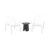 Bistro- & Balkonsets-Van der Garde Tuinmeubelen - Premium VDG Stripe/Velora loungestoelen set (3-delig) - Wit/Royal grey