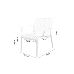 Bistro- & Balkonsets-Van der Garde Tuinmeubelen - Premium VDG Stripe/Velora loungestoelen set (3-delig) - Wit/Royal grey