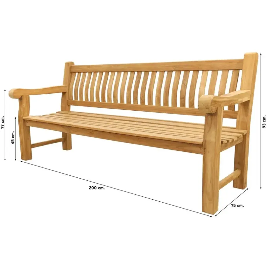 Tuinbanken-Livingfurn VDG Teakhouten tuinbank Patrick XL - 200 cm