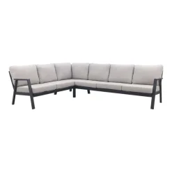 Loungesets-Van der Garde Tuinmeubelen - Premium VDG Viento/Darwin lounge-/diningset (4-delig) - Royal Grey/Antraciet