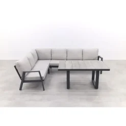 Loungesets-Van der Garde Tuinmeubelen - Premium VDG Viento/Darwin lounge-/diningset (4-delig) - Royal Grey/Antraciet