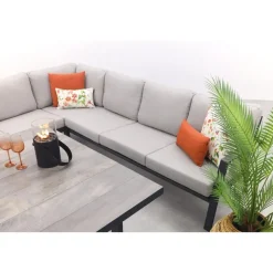 Loungesets-Van der Garde Tuinmeubelen - Premium VDG Viento/Darwin lounge-/diningset (4-delig) - Royal Grey/Antraciet