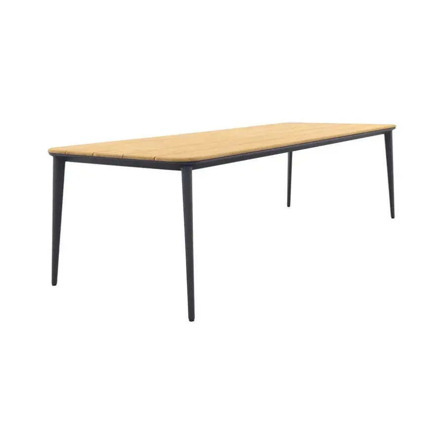 Tuintafels-Van der Garde Tuinmeubelen - Premium Vdgarde Premium Alaska tuintafel - teak/alu - antraciet - 270x100 cm