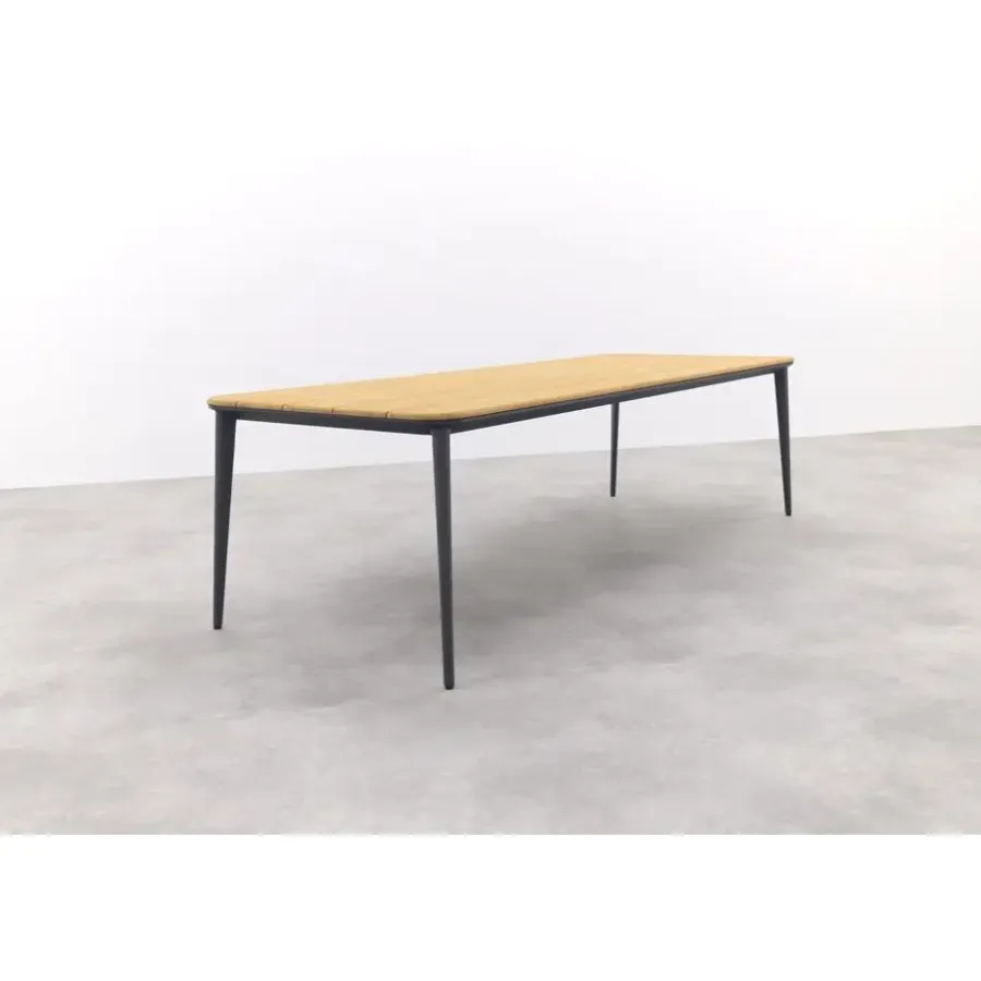 Tuintafels-Van der Garde Tuinmeubelen - Premium Vdgarde Premium Alaska tuintafel - teak/alu - antraciet - 270x100 cm