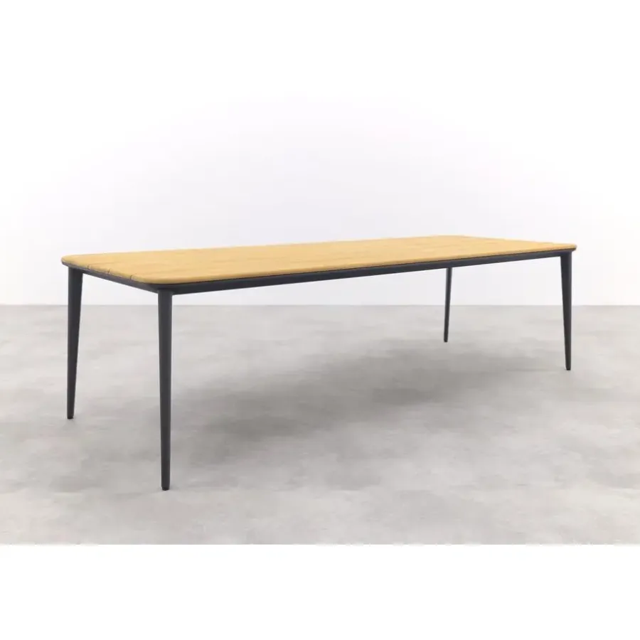 Tuintafels-Van der Garde Tuinmeubelen - Premium Vdgarde Premium Alaska tuintafel - teak/alu - antraciet - 270x100 cm
