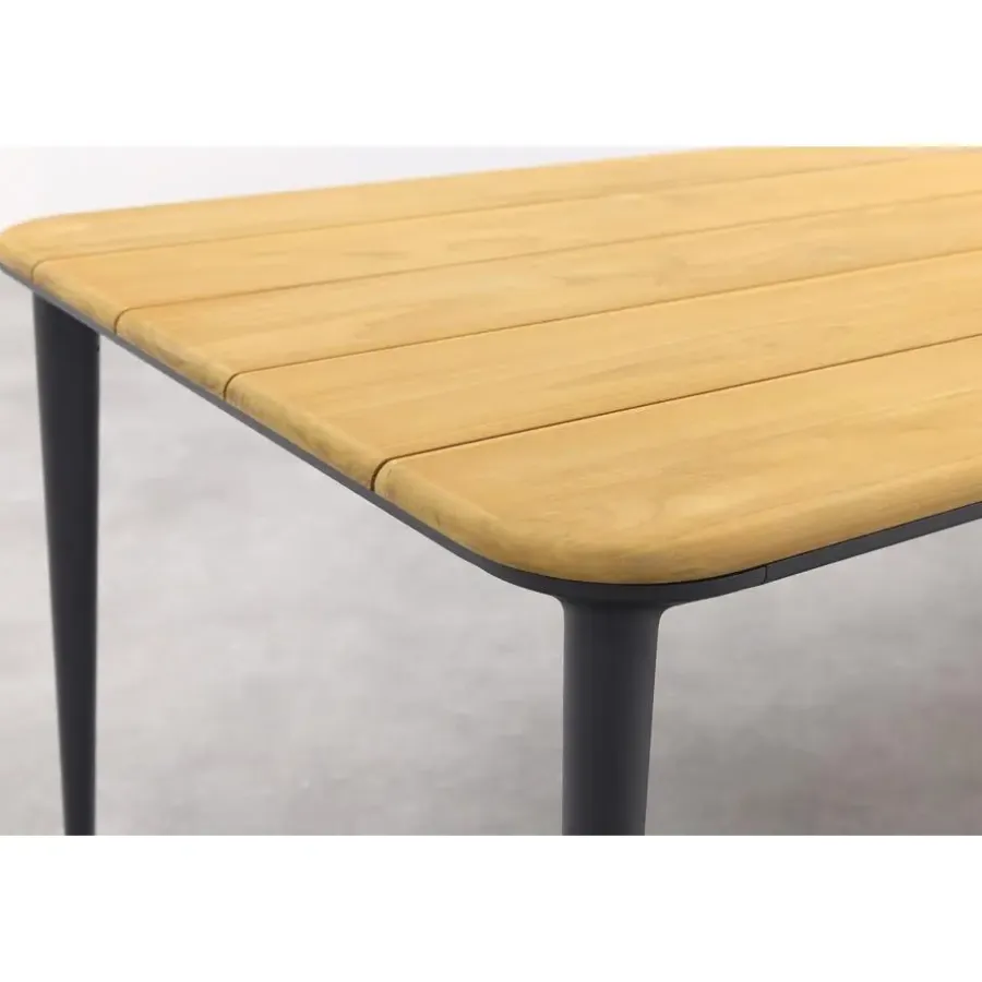 Tuintafels-Van der Garde Tuinmeubelen - Premium Vdgarde Premium Alaska tuintafel - teak/alu - antraciet - 270x100 cm