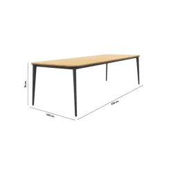 Tuintafels-Van der Garde Tuinmeubelen - Premium Vdgarde Premium Alaska tuintafel - teak/alu - antraciet - 270x100 cm