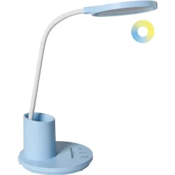 Leen Bakker VELA - Bureaulamp LED - Blauw - Synthetisch materiaal