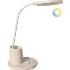 Leen Bakker VELA - Bureaulamp LED - Lichtbeige - Synthetisch materiaal
