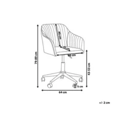 Beliani VENICE - Bureaustoel - Grijs - Fluweel