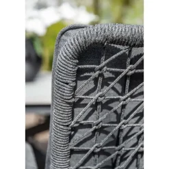 Tuinstoelen-Garden Impressions Venice dining fauteuil - carbon black - rope dark grey - mystic grey
