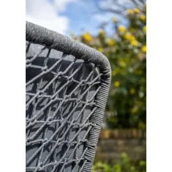 Tuinstoelen-Garden Impressions Venice dining fauteuil - carbon black - rope dark grey - mystic grey