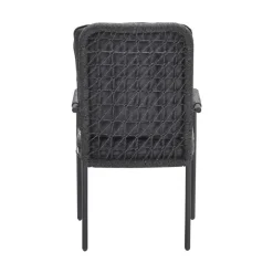 Tuinstoelen-Garden Impressions Venice dining fauteuil - carbon black - rope dark grey - mystic grey