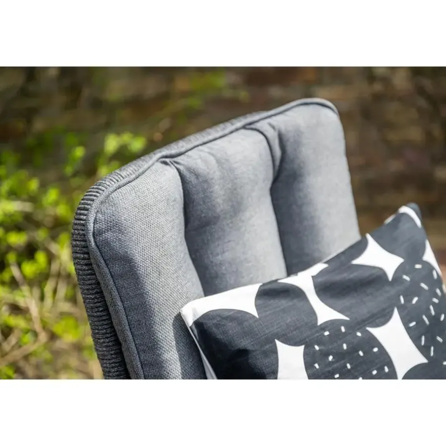Tuinstoelen-Garden Impressions Venice dining fauteuil - carbon black - rope dark grey - mystic grey
