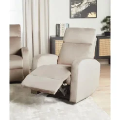 Fauteuils-Beliani VERDAL - Relaxfauteuil elektrisch - Beige - Fluweel