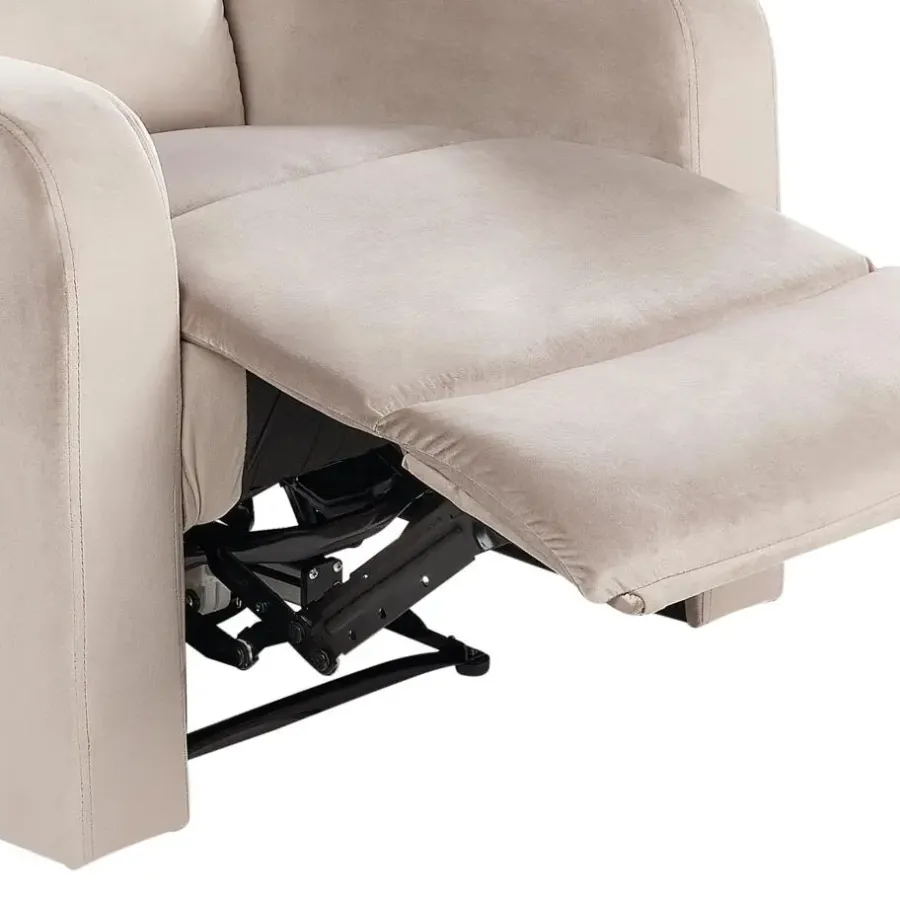 Fauteuils-Beliani VERDAL - Relaxfauteuil elektrisch - Beige - Fluweel