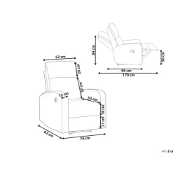 Fauteuils-Beliani VERDAL - Relaxfauteuil elektrisch - Beige - Fluweel
