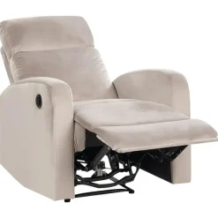 Fauteuils-Beliani VERDAL - Relaxfauteuil elektrisch - Beige - Fluweel
