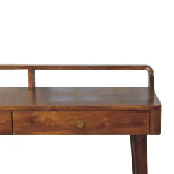 Sidetables-Artisan Furniture Verhoogde kastanjebruine sidetable met 2 lades, bruin