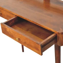 Sidetables-Artisan Furniture Verhoogde kastanjebruine sidetable met 2 lades, bruin