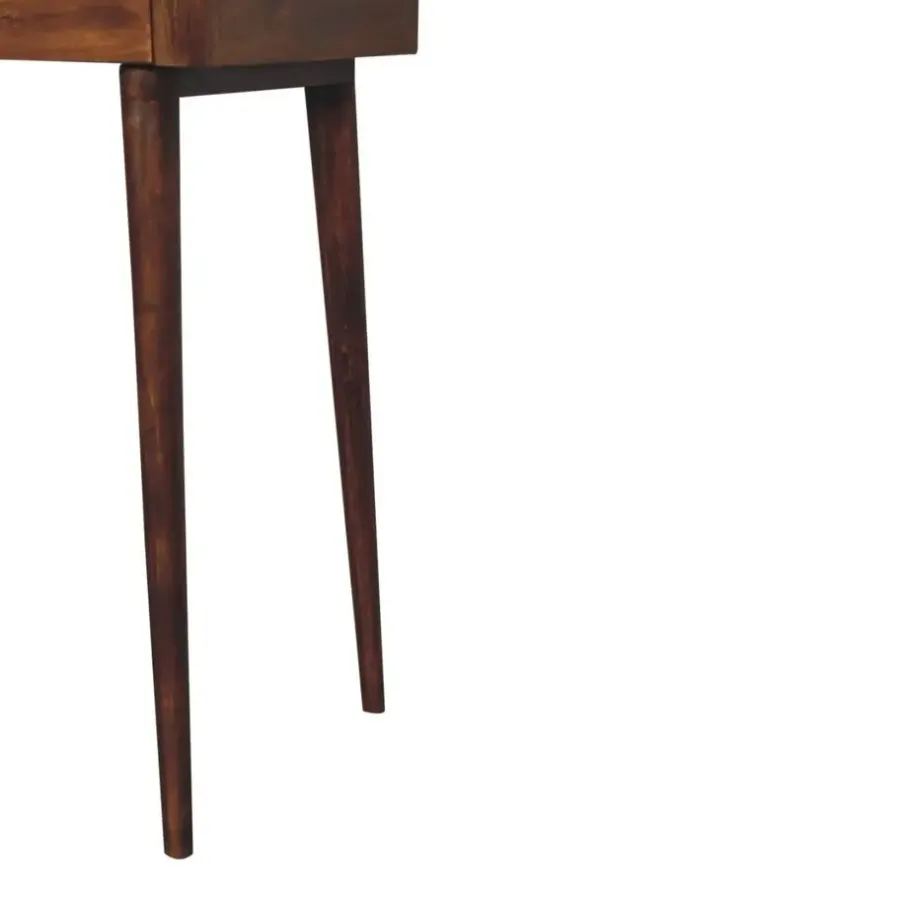 Sidetables-Artisan Furniture Verhoogde kastanjebruine sidetable met 2 lades, bruin