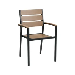 Beliani VERNIO - Tuinset voor 6 - Zwart/Bruin - Kunsthout